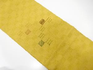 手織り真綿紬変わり市松模様織出し名古屋帯